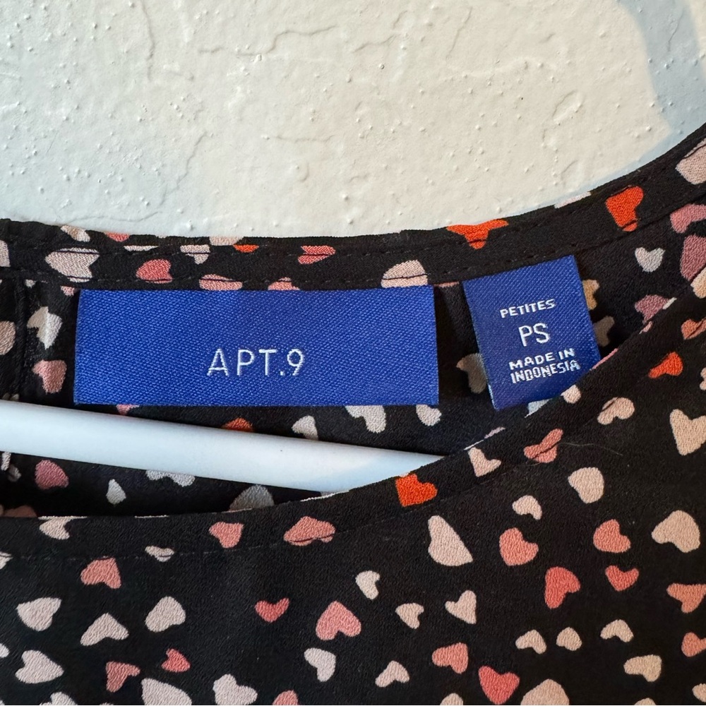 APT 9 MINI HEART BLOUSE PETITE SMALL - Picture 6 of 9